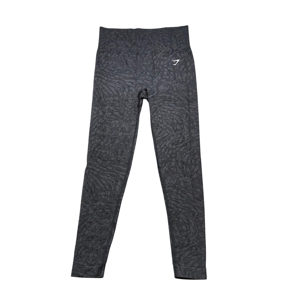 Gymshark Adapt Animal Seamless Leggings Womens Small Grey Black High Waist Scrun